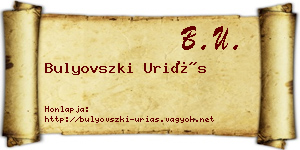 Bulyovszki Uriás névjegykártya